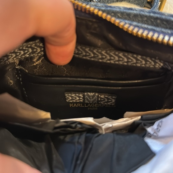 NWT Karl Lagerfeld Denim Shoulder Crossbody Bag - Picture 9 of 12